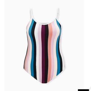 🆕 2X MULTI STRIPE SCOOP NECK FOXY BODYSUIT